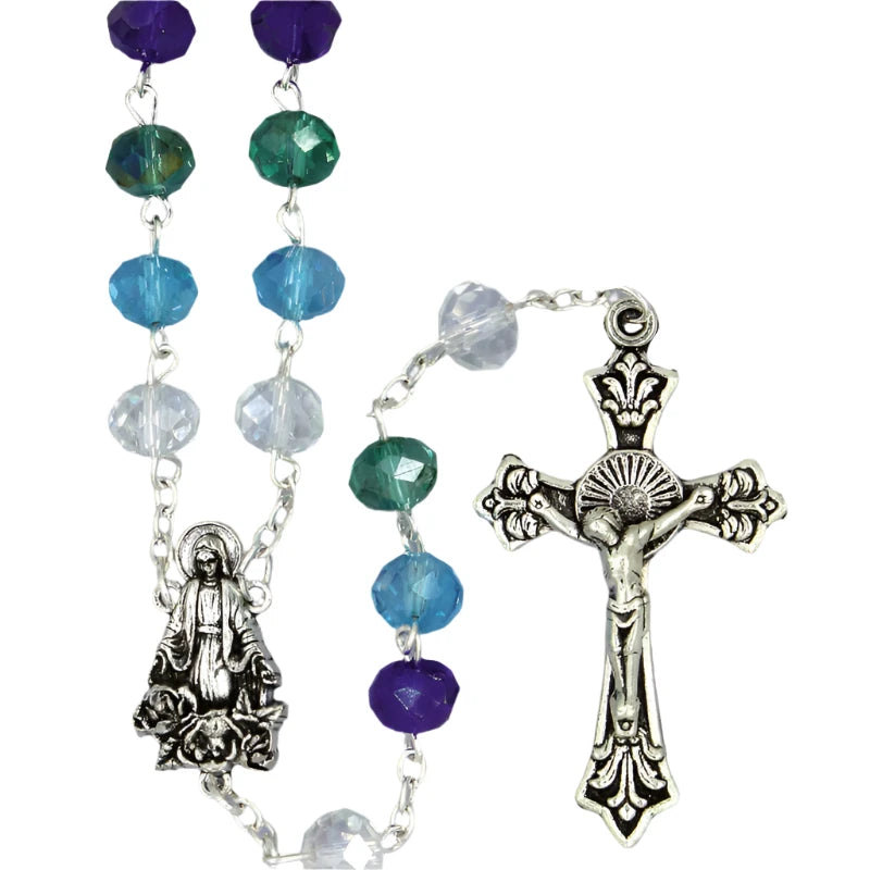 Multicolor Blue Crystal Rosary