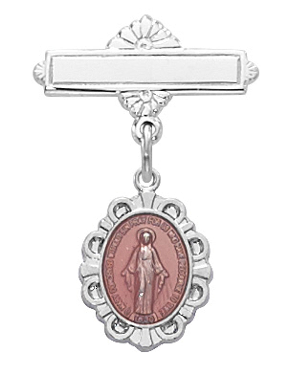 Sterling Silver Pink Miraculous Medal