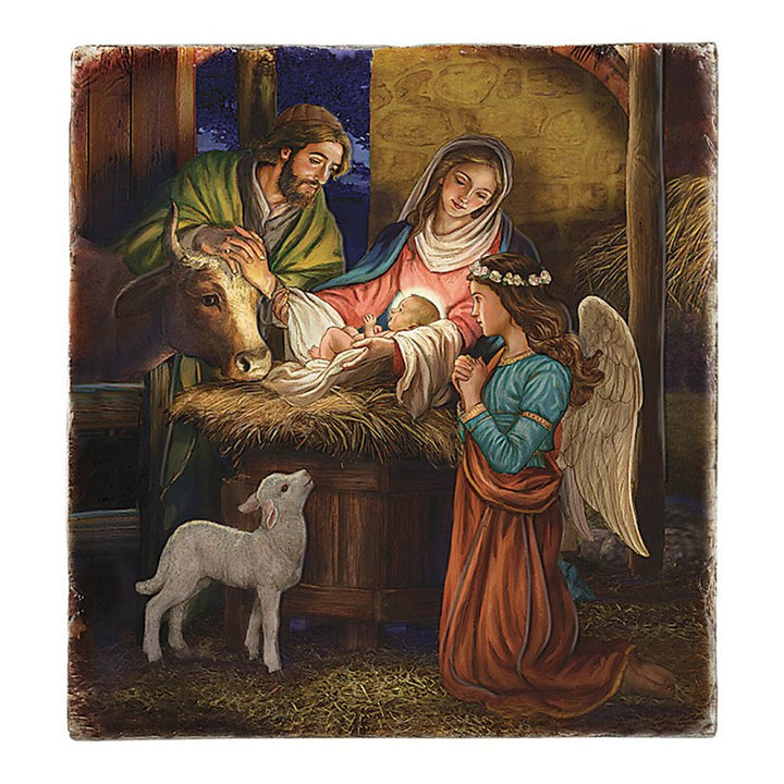 Marco Sevelli Away in a Manger Tile Plaque