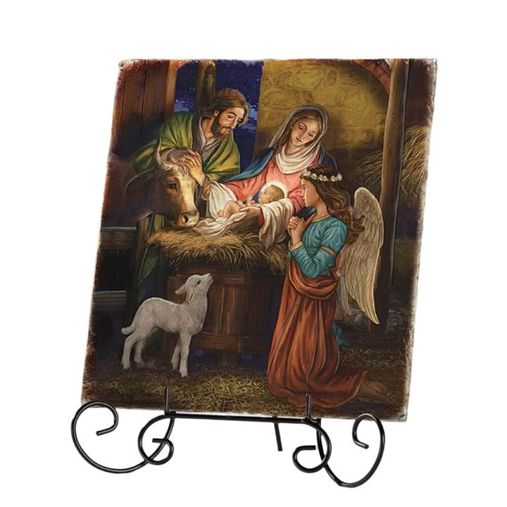 Marco Sevelli Away in a Manger Tile Plaque