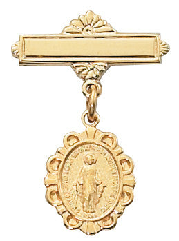 Gold-Plated Sterling Silver Miraculous Baby Pin