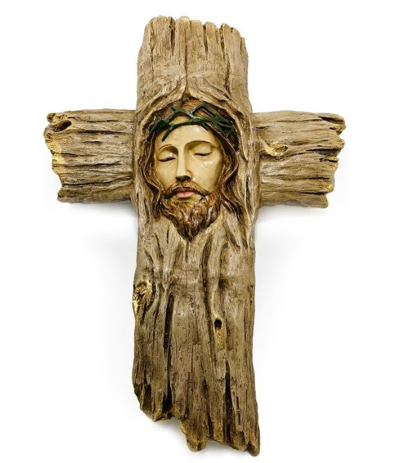 15" Divine Face Hanging Cross