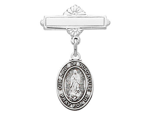 Sterling Silver Our Lady of Guadalupe Baby Pin