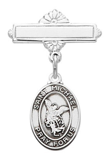 Sterling Silver St. Michael Baby Pin