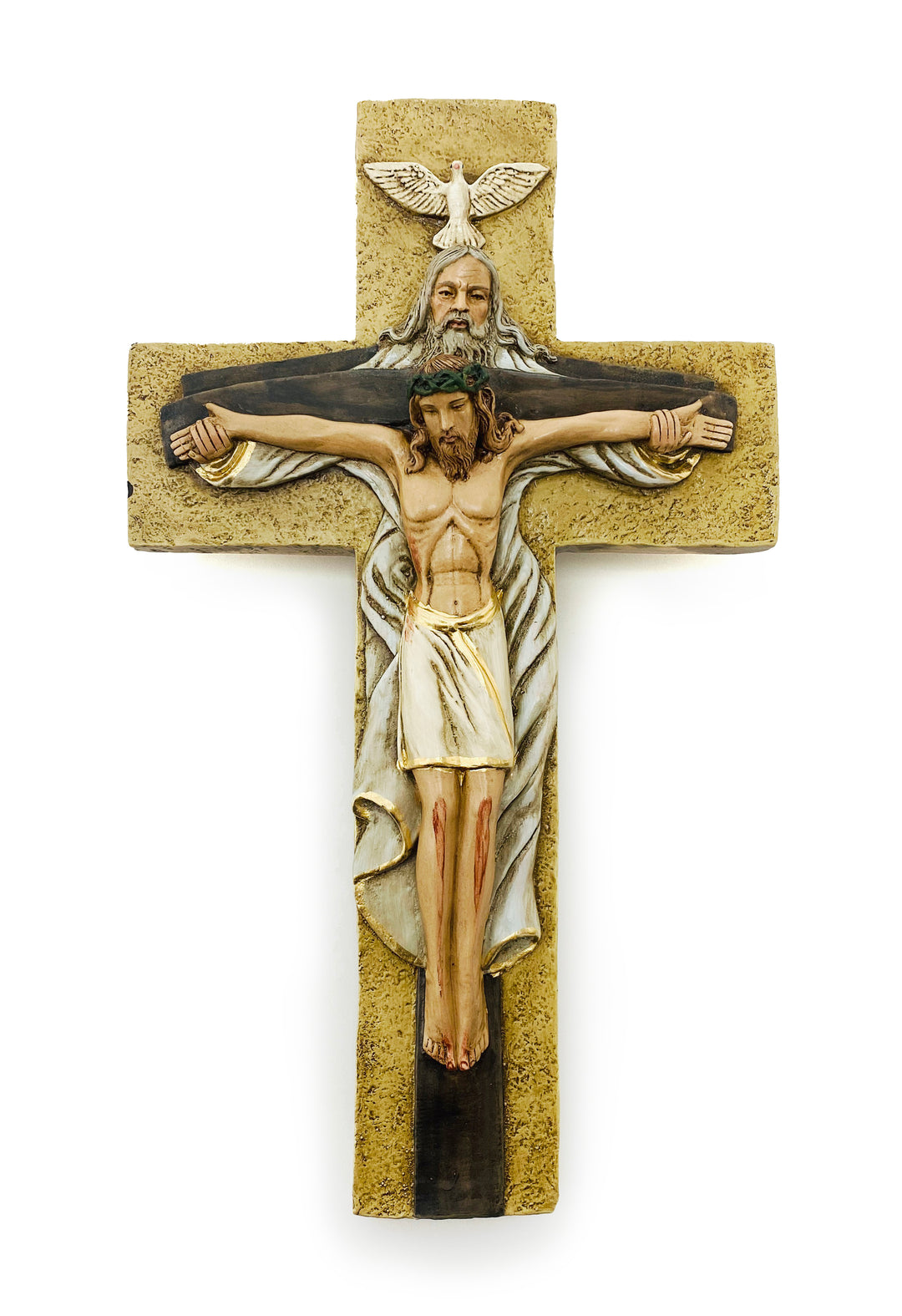 15" Handmade Holy Trinity Wall Crucifix