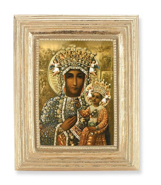 3.75" x 4.5" Gold Frame with a Our Lady of Czestochowa Print
