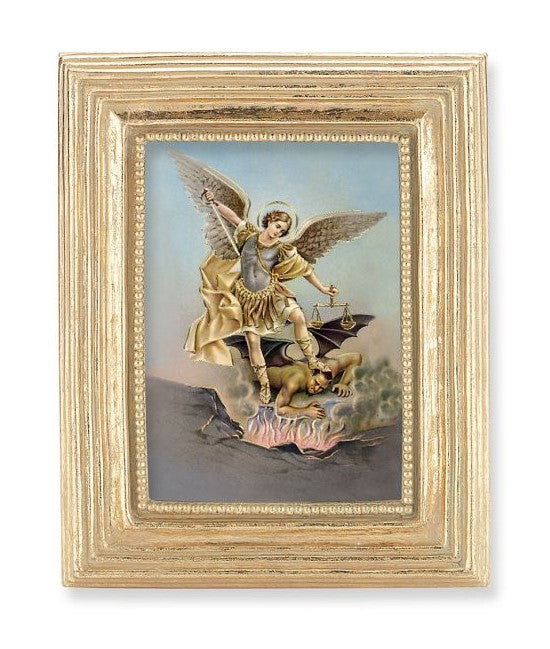 3.75" x 4.5" Gold Frame with a Saint Michael Print