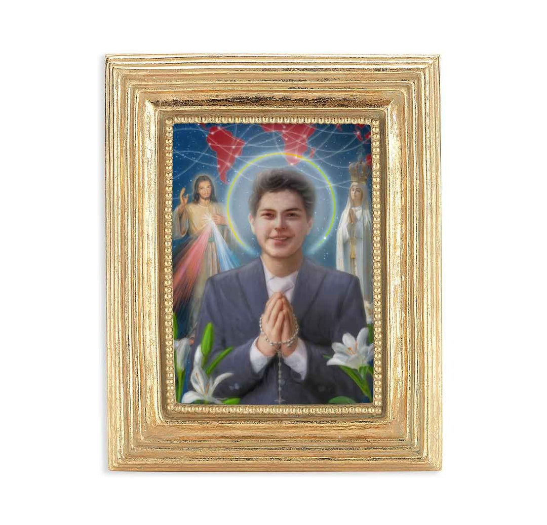 3.75" x 4.5" Gold Frame with Carlo Acutis Print