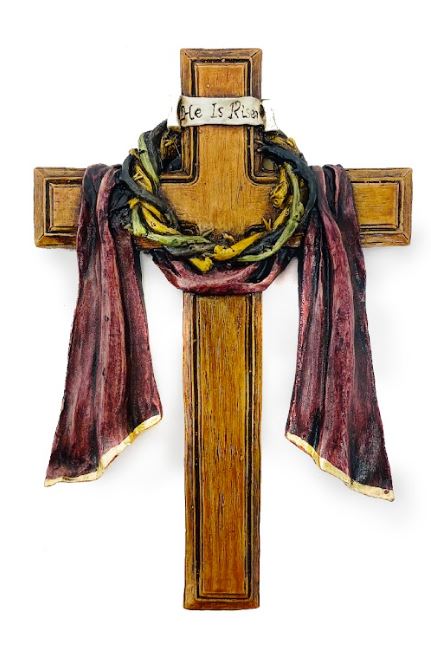 8" He Is Risen Cross