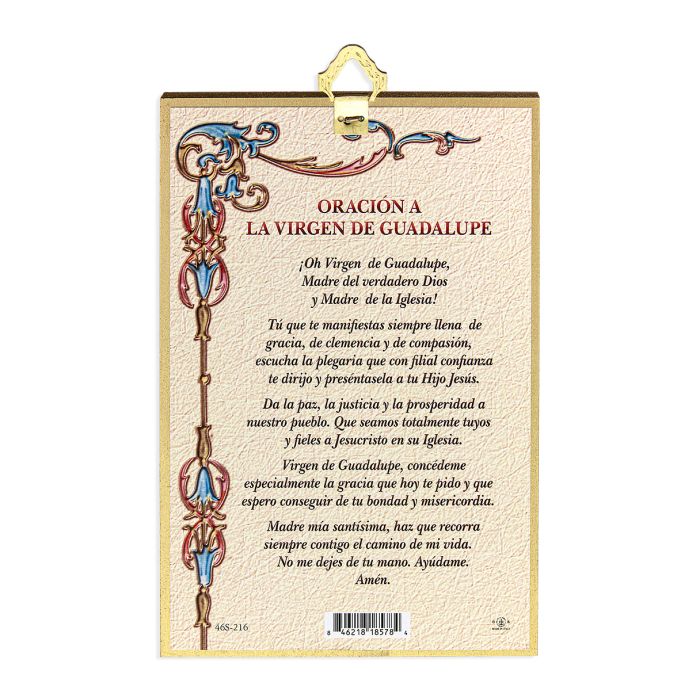 4" x 6" Our Lady of Guadalupe Mosaic Plaque - Spanish