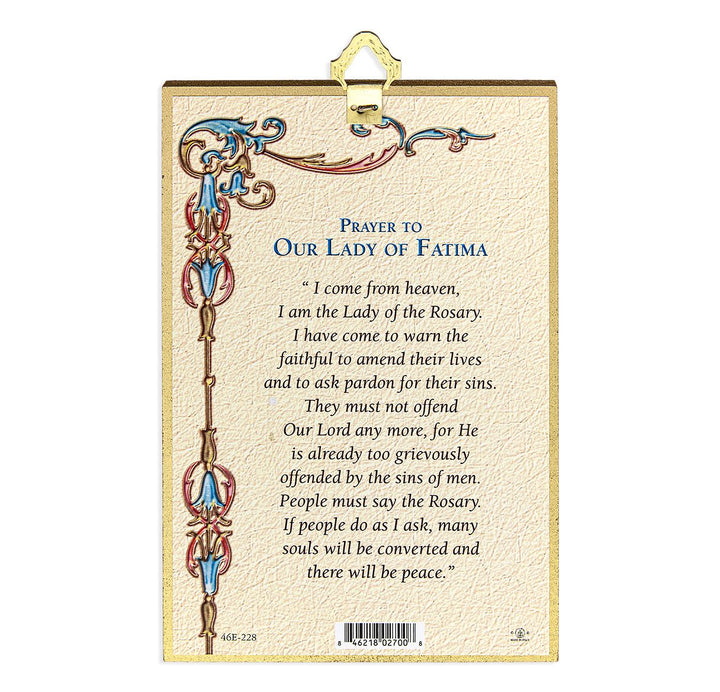 Gold Foil Our Lady of Fatima Mosaic Plaque