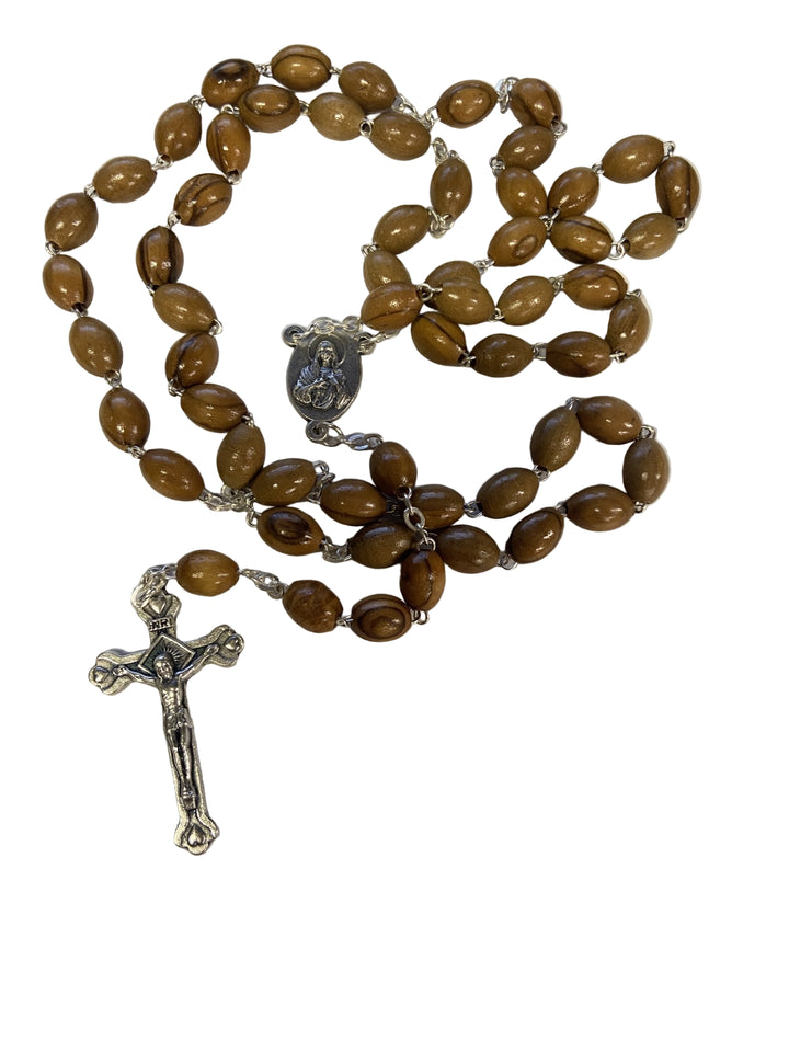 8mm x 10mm Classic Olive Wood Rosary & Box