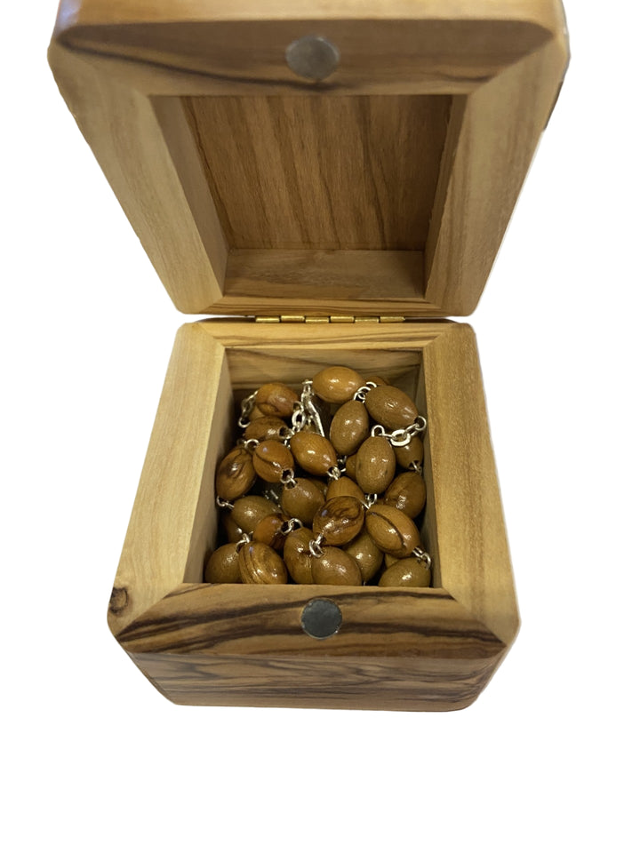 8mm x 10mm Olive Wood Rosary & Relic Box