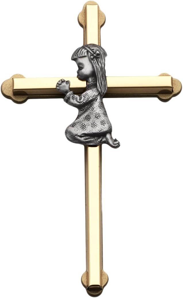 Praying Girl Two Tone Wall Cross