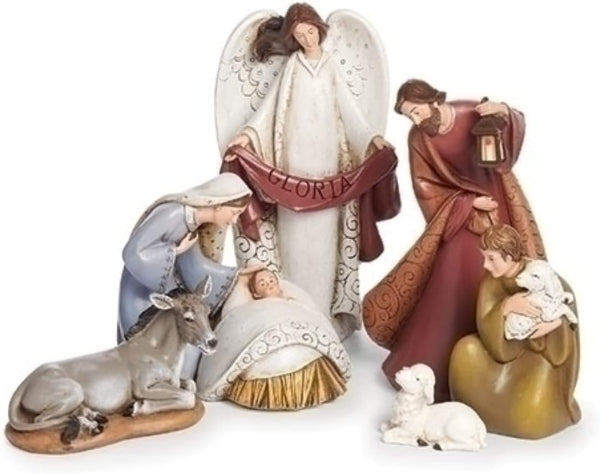 8" Holy Family Nativity 6 Piece Set