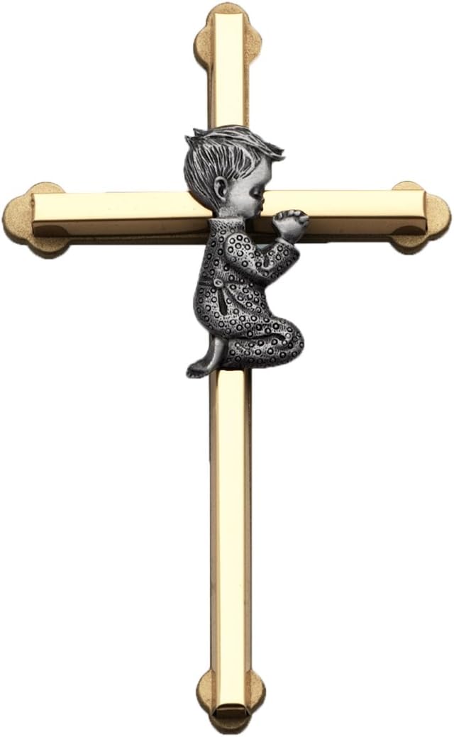 Praying Boy Two Tone Wall Cross