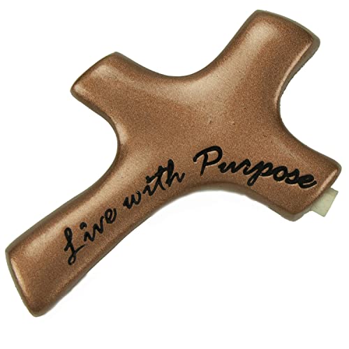 Live with Purpose Copper Palm Cross