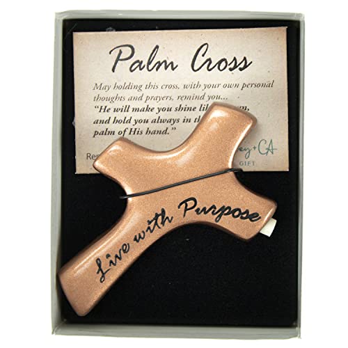 Live with Purpose Copper Palm Cross