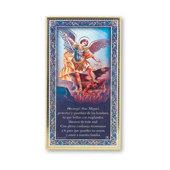 5" x 9" Saint Michael Plaque - Spanish