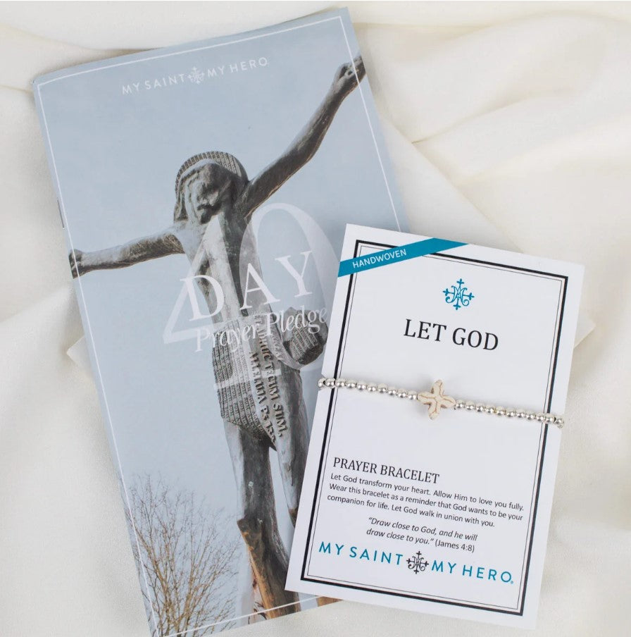 40-Day Prayer Pledge Booklet & Bracelet Bundle - Silver