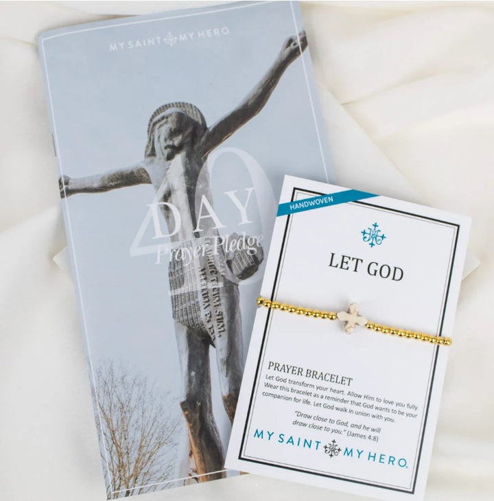 40-Day Prayer Pledge Booklet & Bracelet Bundle - Gold