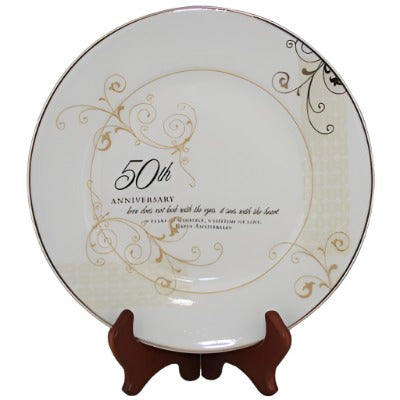 50th Anniversary Porcelain Plate with Stand