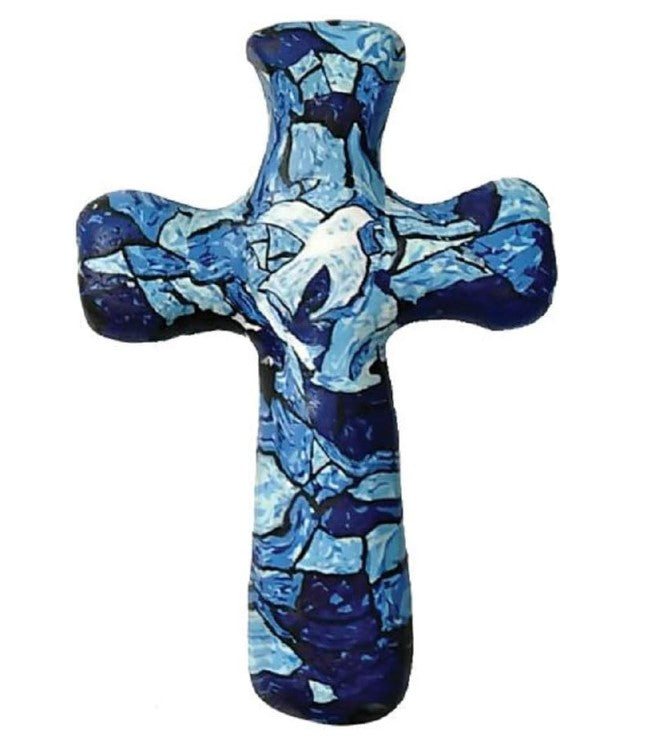 5.5" Blue Mosaic Holy Spirit Prayer Cross