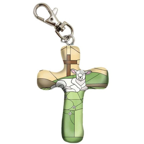 3" Lamb with Comfort Cross with Clip