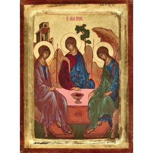 12" Hand Painted Rublev's Trinity Gold Leaf Icon