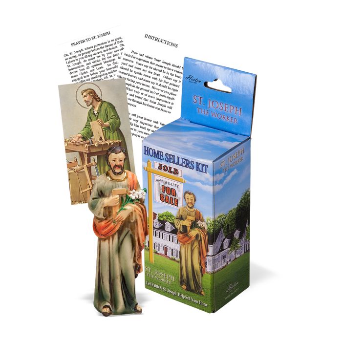 4" Hand Painted Saint Joseph the Worker Home Seller Kit