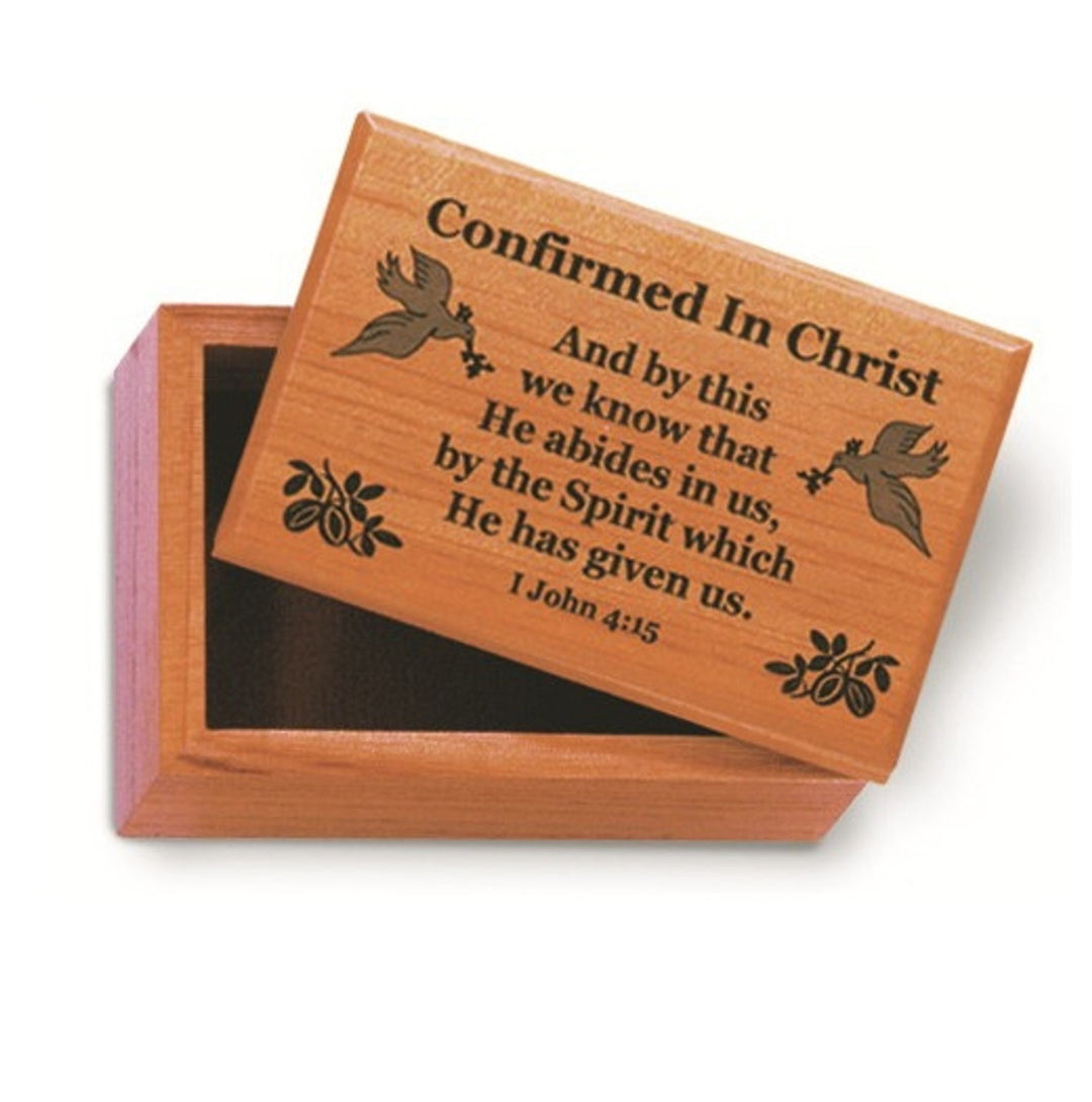 Confirmed in Christ Mahogany Keepsake Box