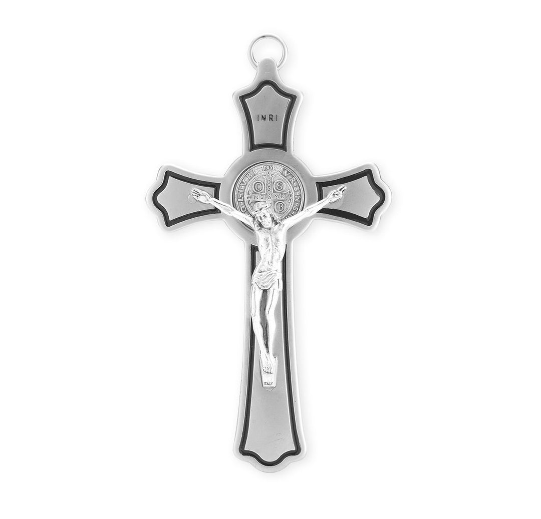 Saint Benedict Pewter Crucifix with Epoxy