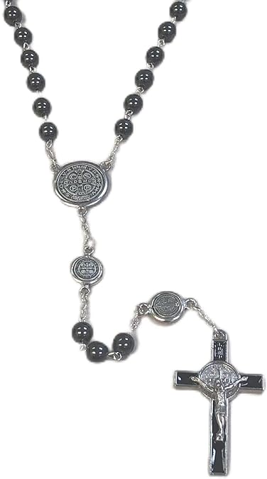 St. Benedict Hematite Rosary