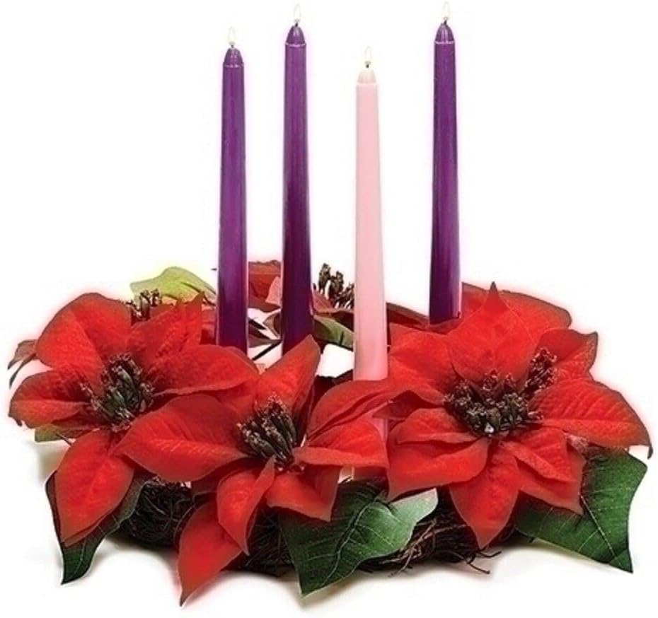 Advent Wreath Poinsettia Candle Holder