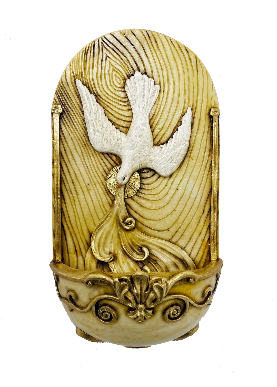 8" Handmade Holy Spirit Marfilita Holy Water Font