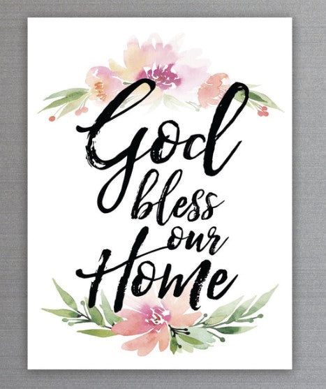 4" God Bless Our Home Magnet