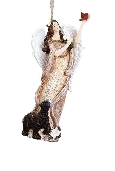 Angel with Forest Animal Ornament