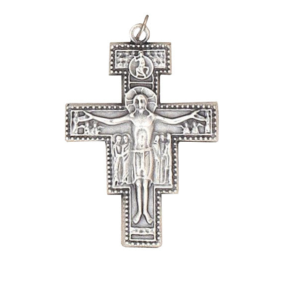 1.5" Silver Tone San Damiano Cross
