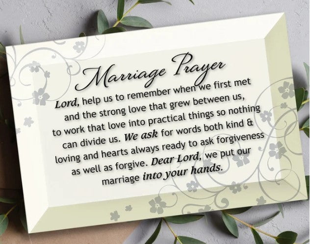 4" x 6" Marriage Prayer Glass Plaque