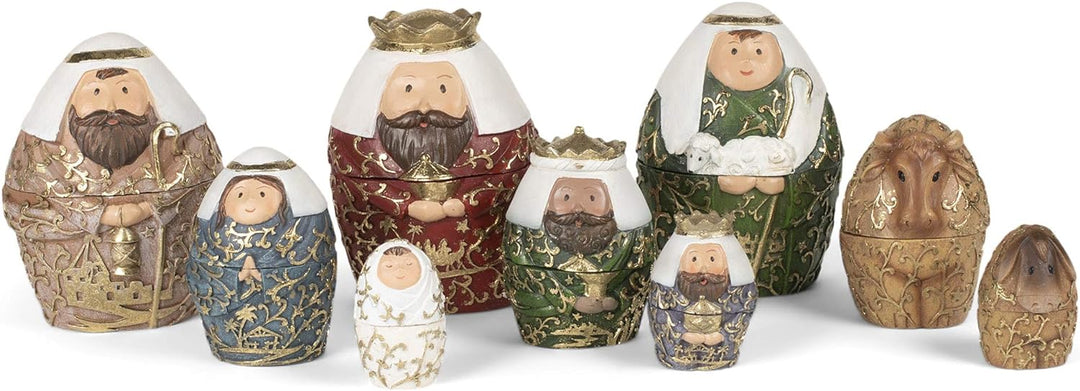 9 Piece Nesting Nativity Set