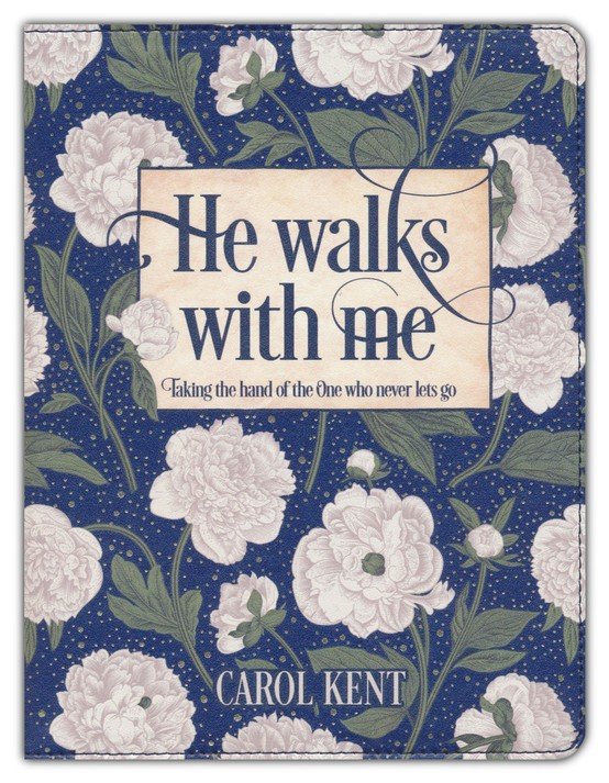 He Walks With Me Devotional White Floral Gift Book