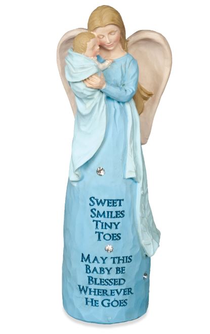 6" Baby Boy Blue Angel Statue