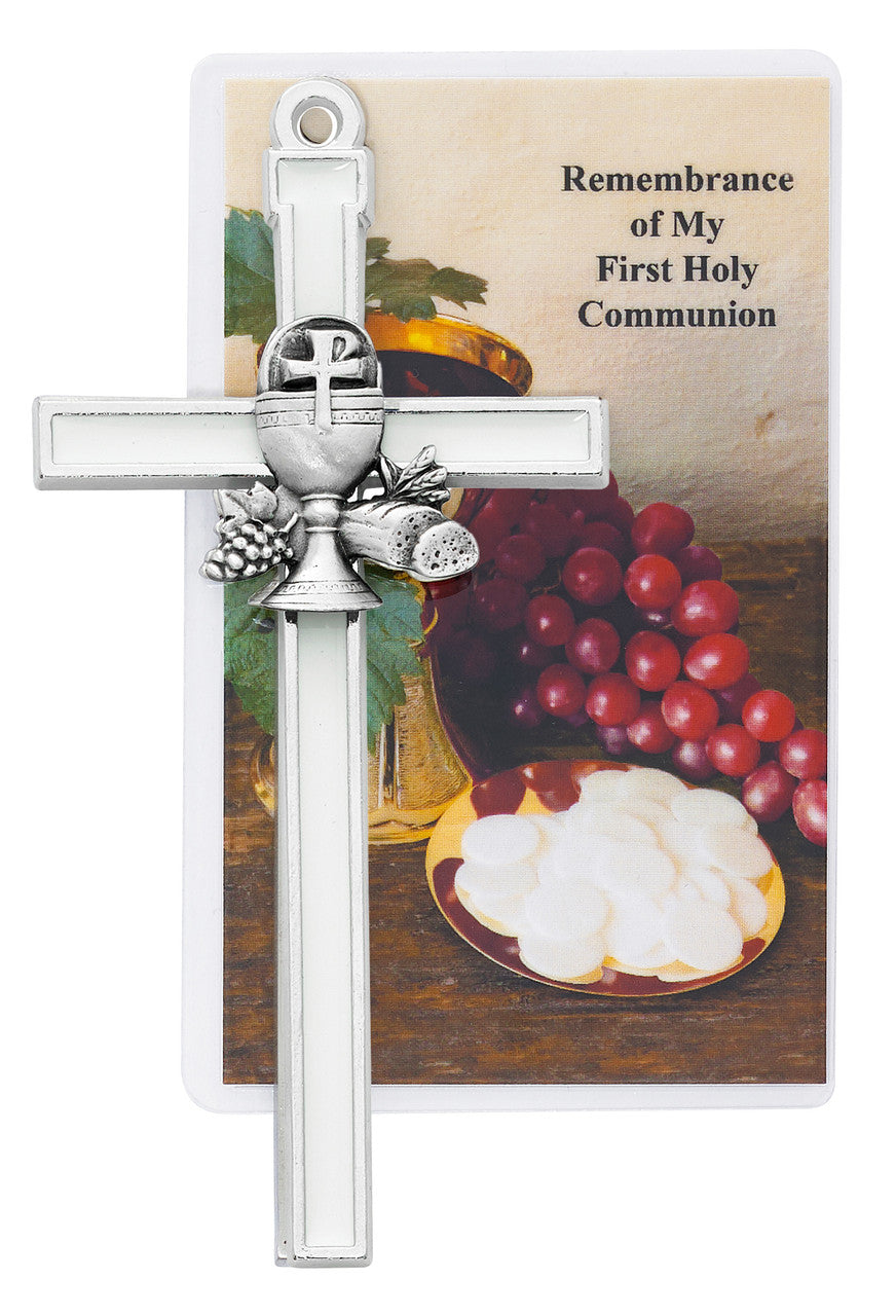 5" White Epoxy Communion Cross