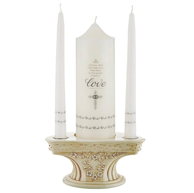 Faith, Hope, and Love Wedding Unity Candle Set