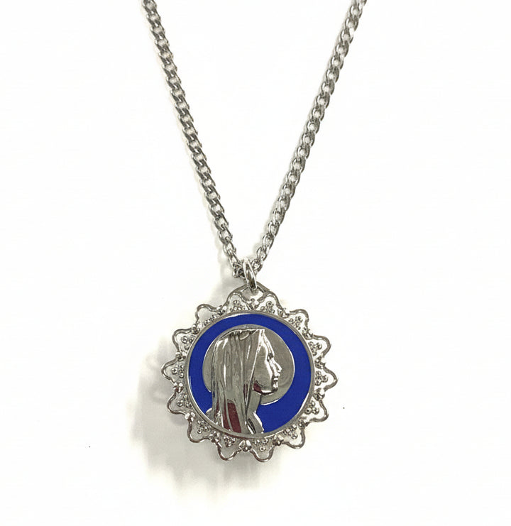 18" Our Lady of Lourdes Water Pendant with Stainless Steel Chain