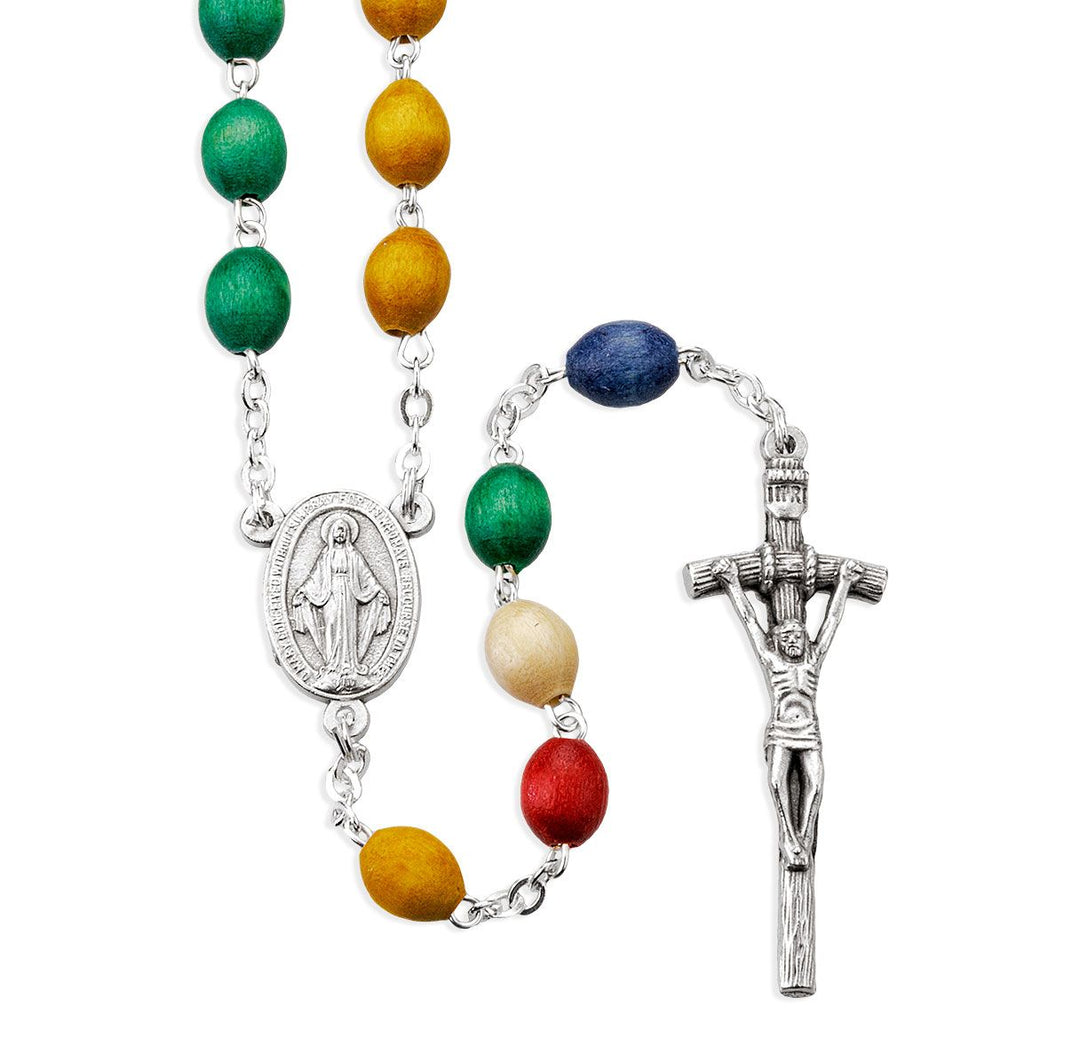 Oval Wood Bead Mission Rosary