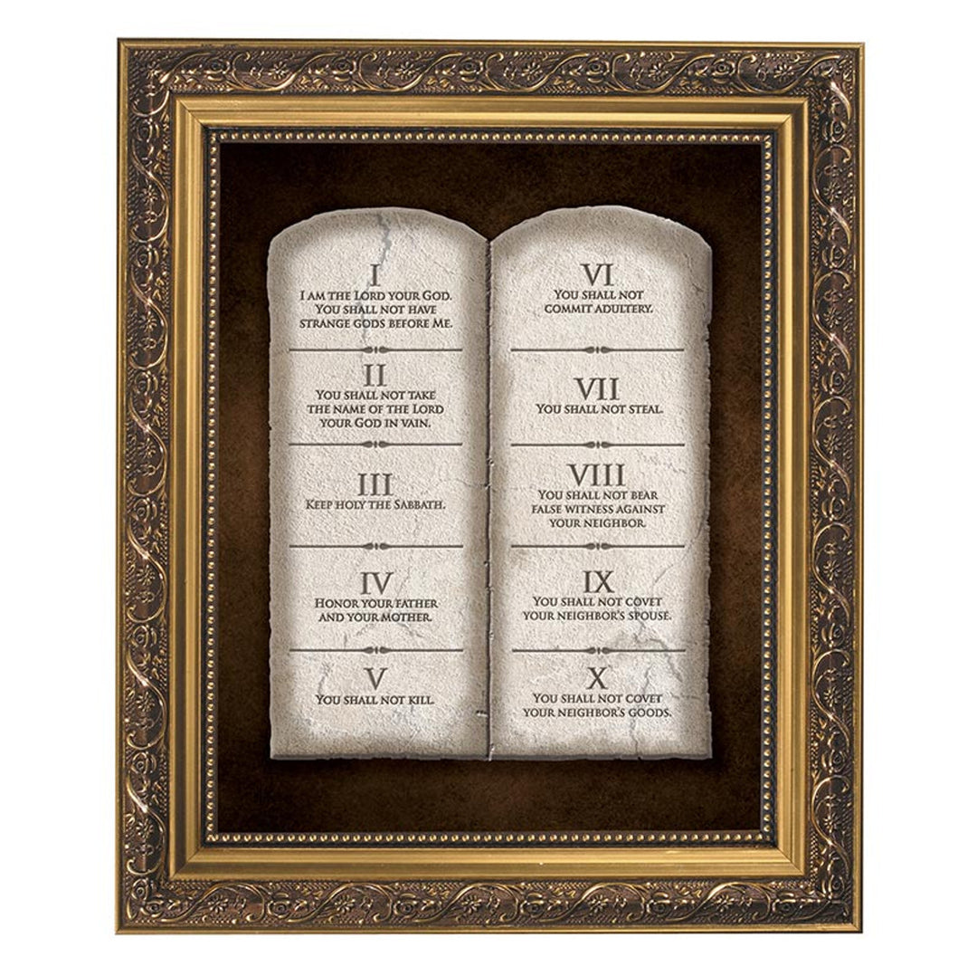 The Ten Commandments Gold Toned Framed Print