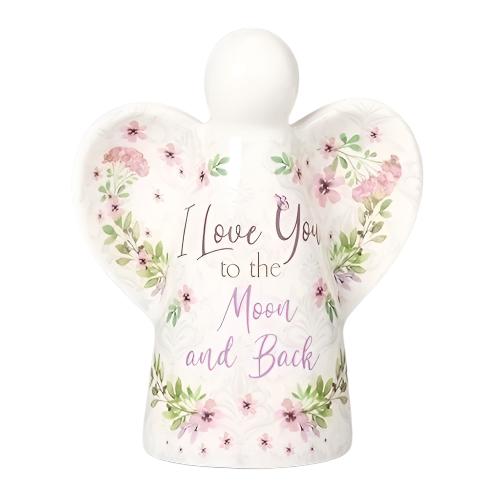 3.75" Moon & Back Musical Angel Figurine