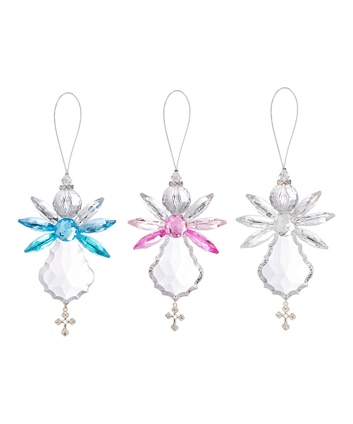 Rhinestone Angel Cross Ornament