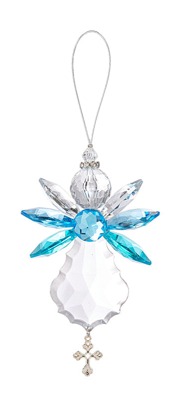 Rhinestone Angel Cross Ornament